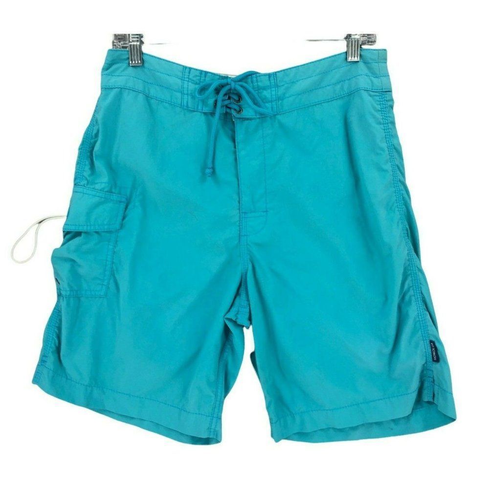 HONOLUA Board Shorts Adult Mens 32 Teal Blue Trunks Bathing Swim Surfer Outdoor